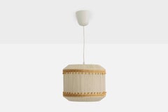 Swedish Designer, Pendant Light, Fabric, Sweden, 1970s