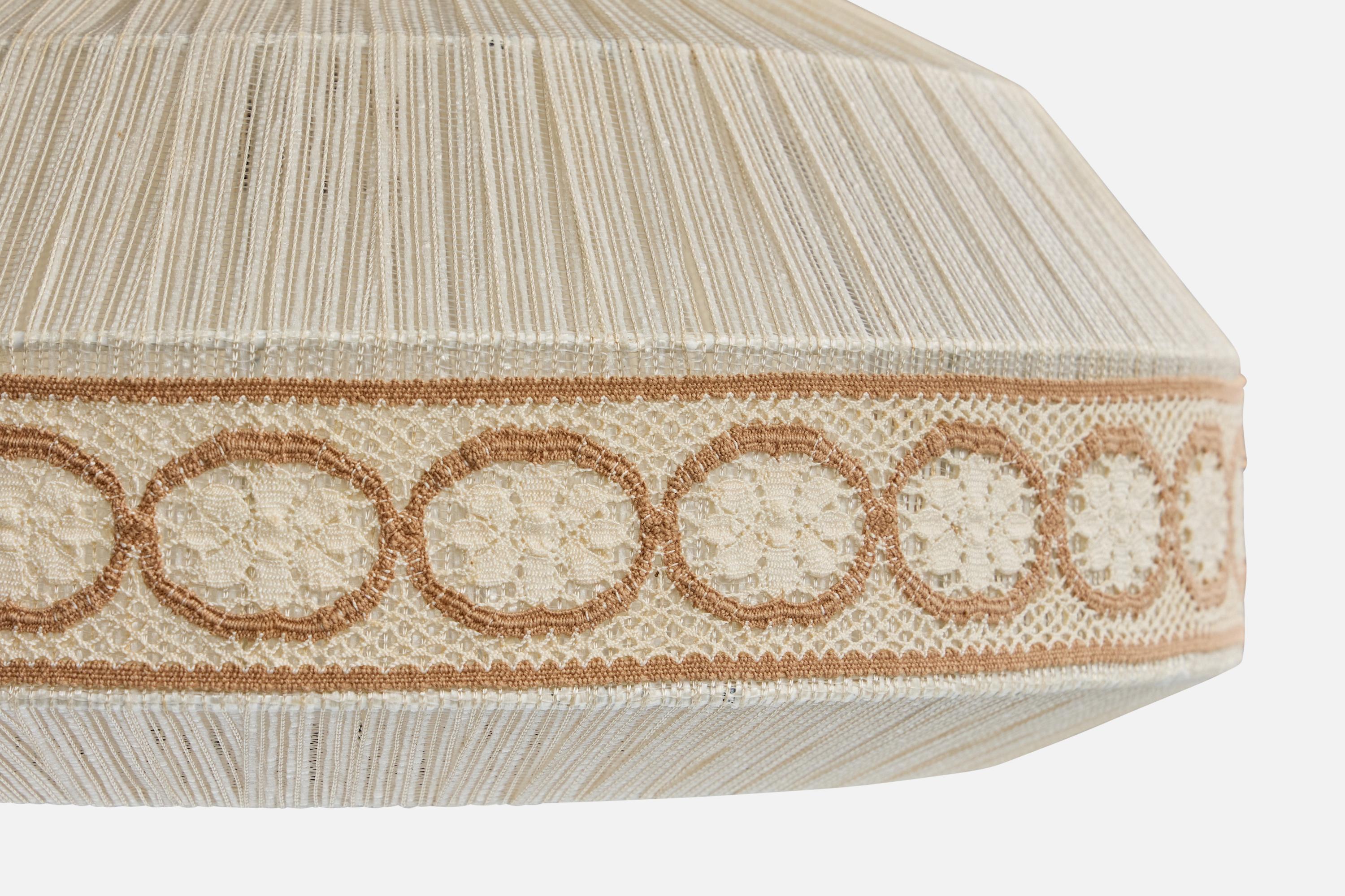 Swedish Designer, Pendant Light, Fabric, Sweden, 1970s For Sale 2