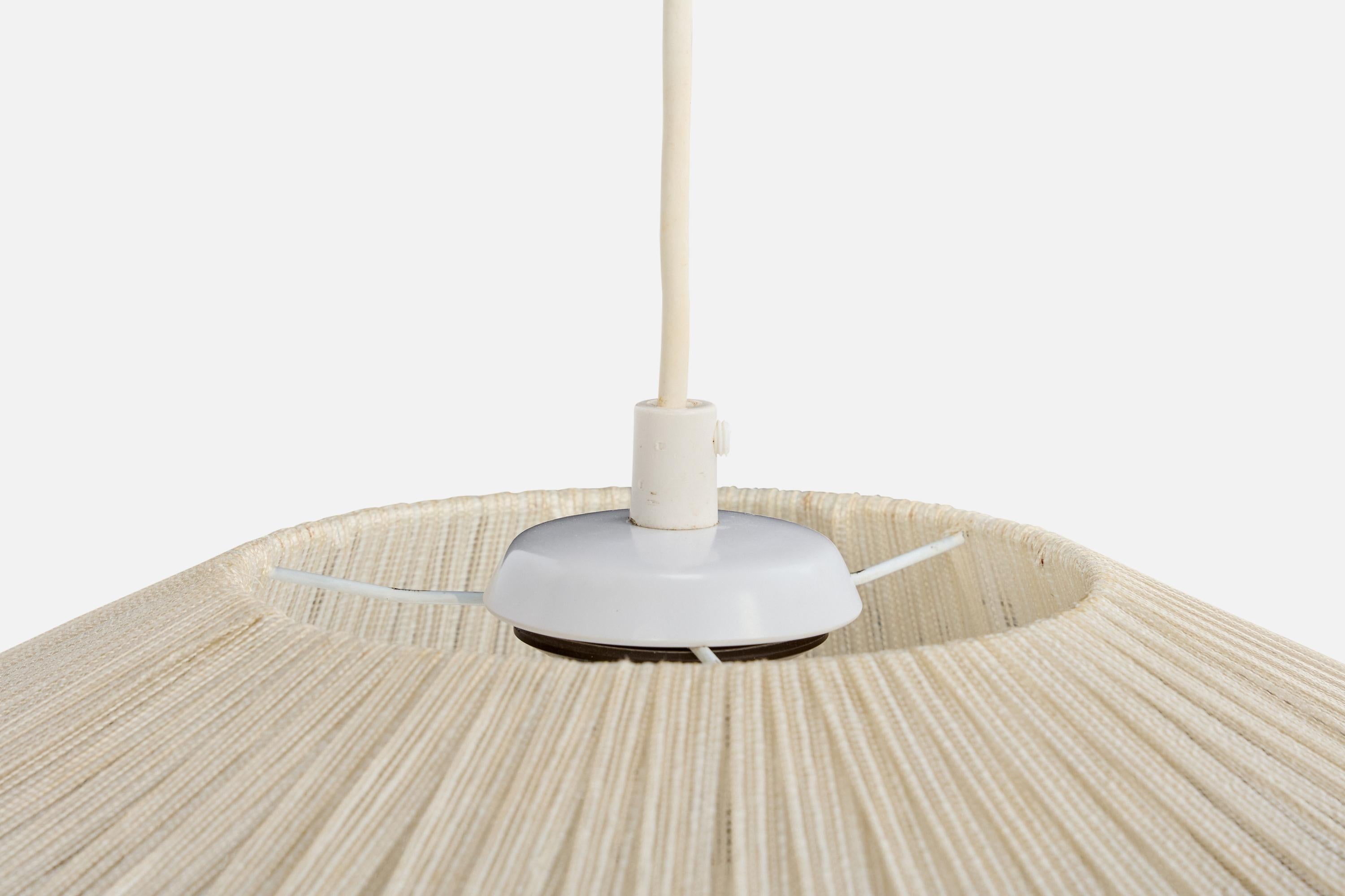 Swedish Designer, Pendant Light, Fabric, Sweden, 1970s For Sale 4