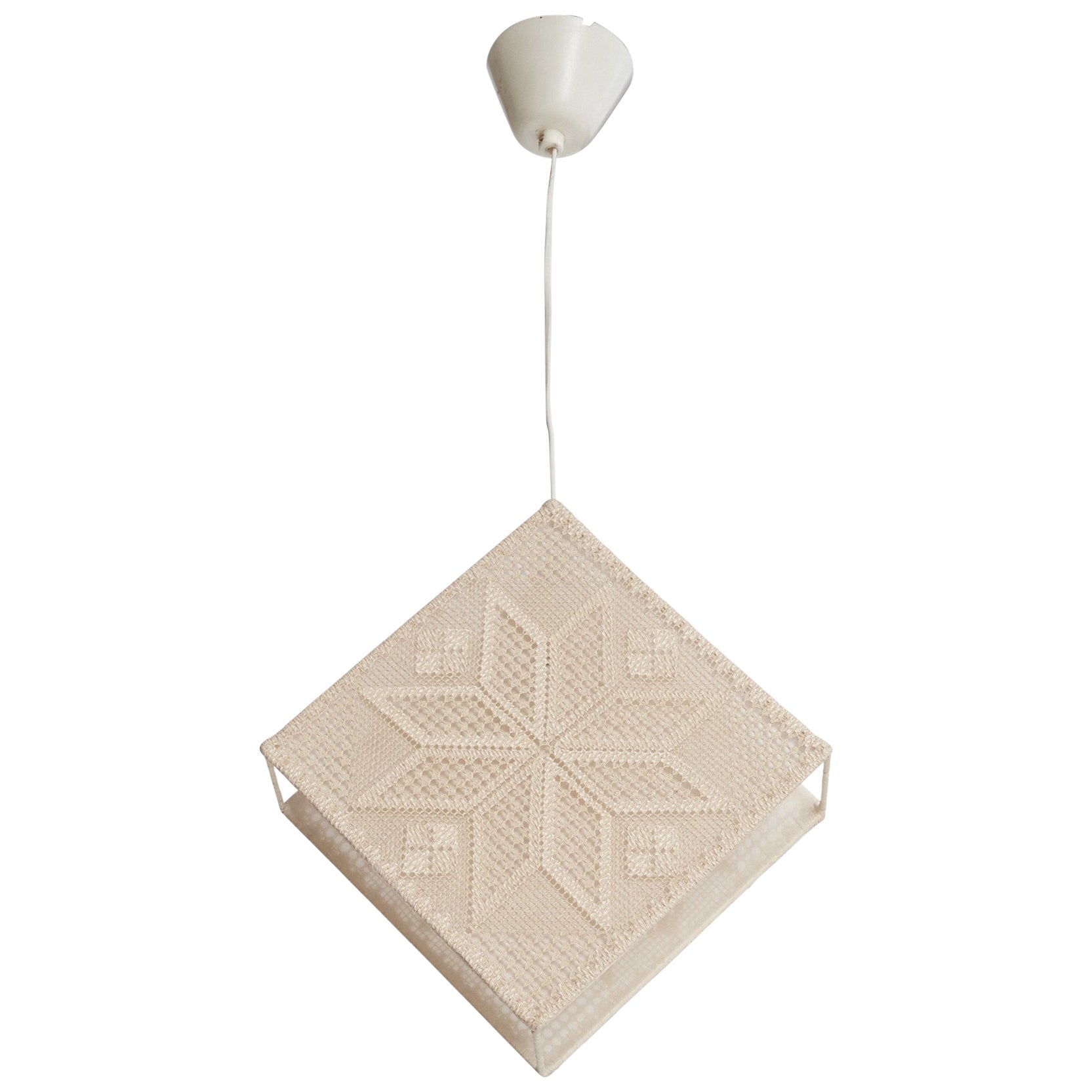 Swedish Designer, Pendant Light, Fabric, Sweden, 1970s For Sale