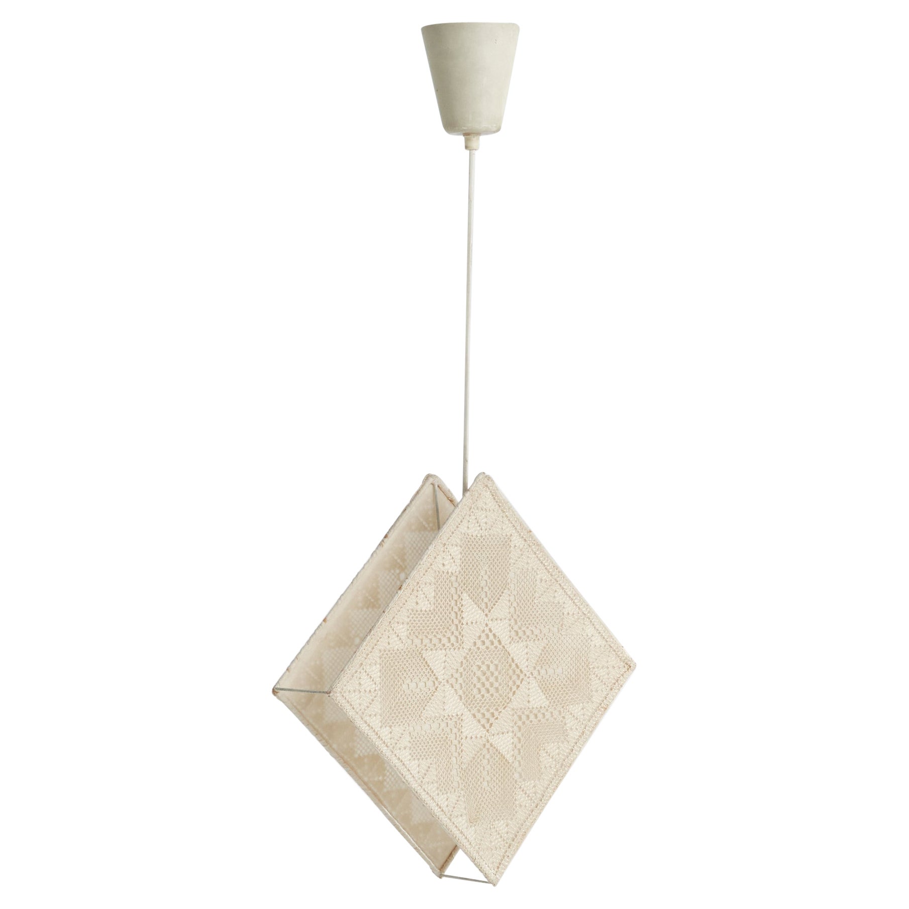 Swedish Designer, Pendant Light, Fabric, Sweden, 1970s