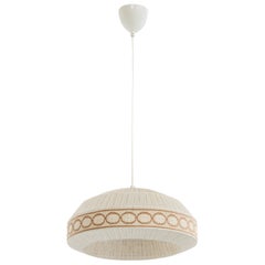 Designer suédois, lampe suspendue, tissu, Suède, années 1970