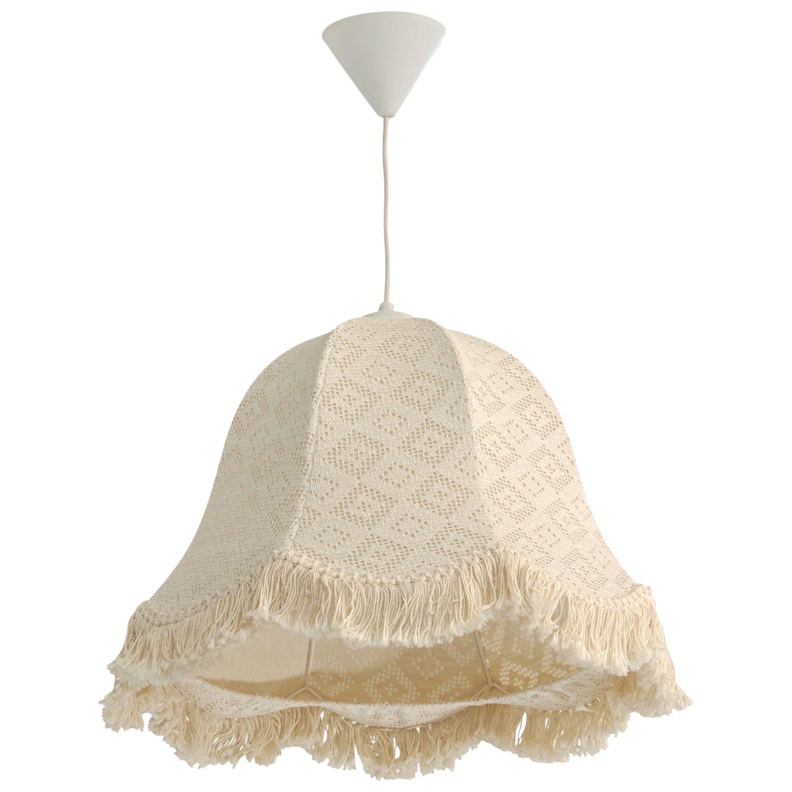 Swedish Designer, Pendant Light, Fabric, Sweden, 1970s For Sale