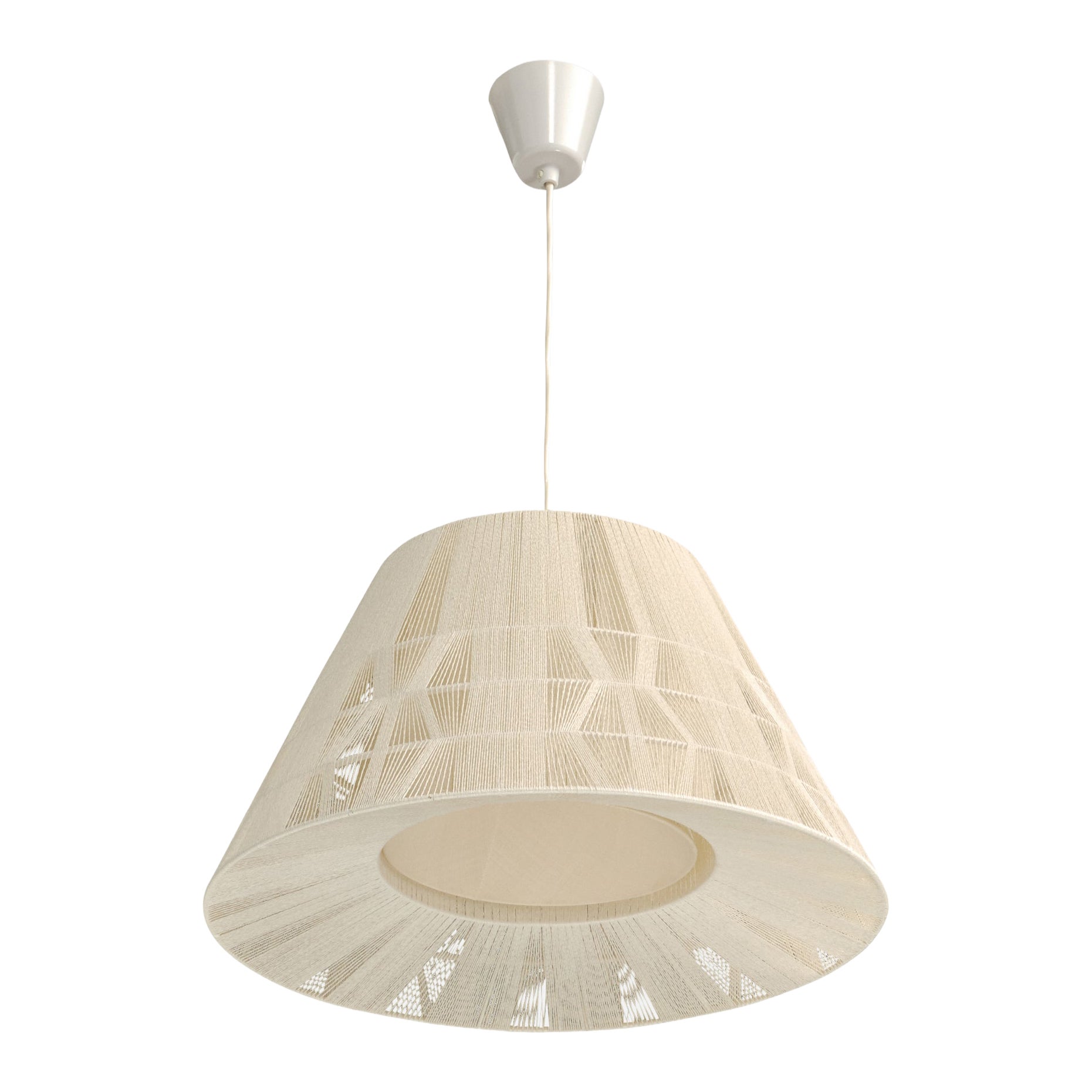 Swedish Designer, Pendant Light, Fabric, Sweden, 1970s