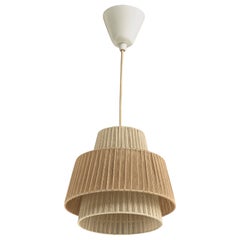 Swedish Designer, Pendant Light, Fabric, Sweden, 1970s