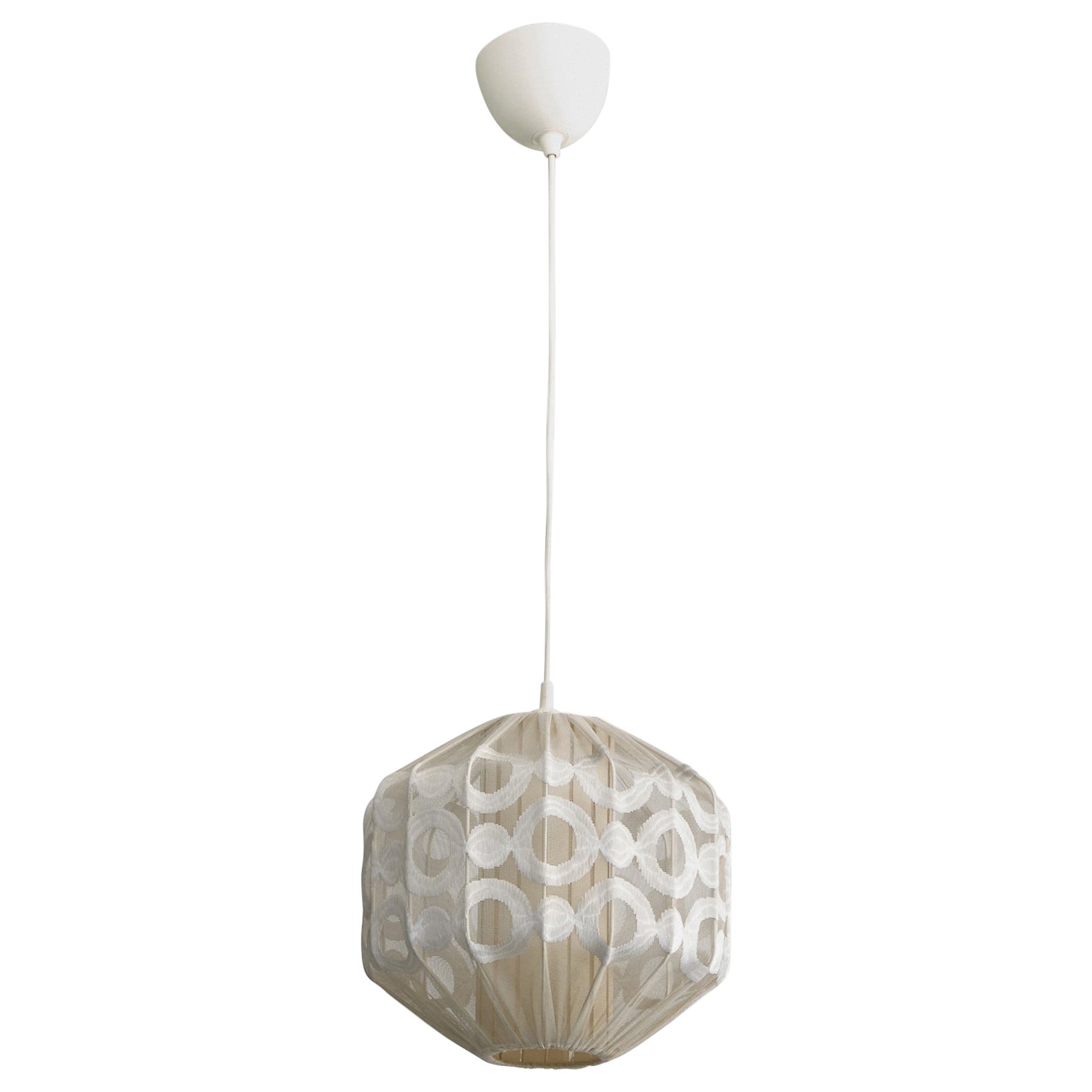 Swedish Designer, Pendant Light, Fabric, Sweden, 1970s For Sale