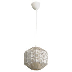 Swedish Designer, Pendant Light, Fabric, Sweden, 1970s