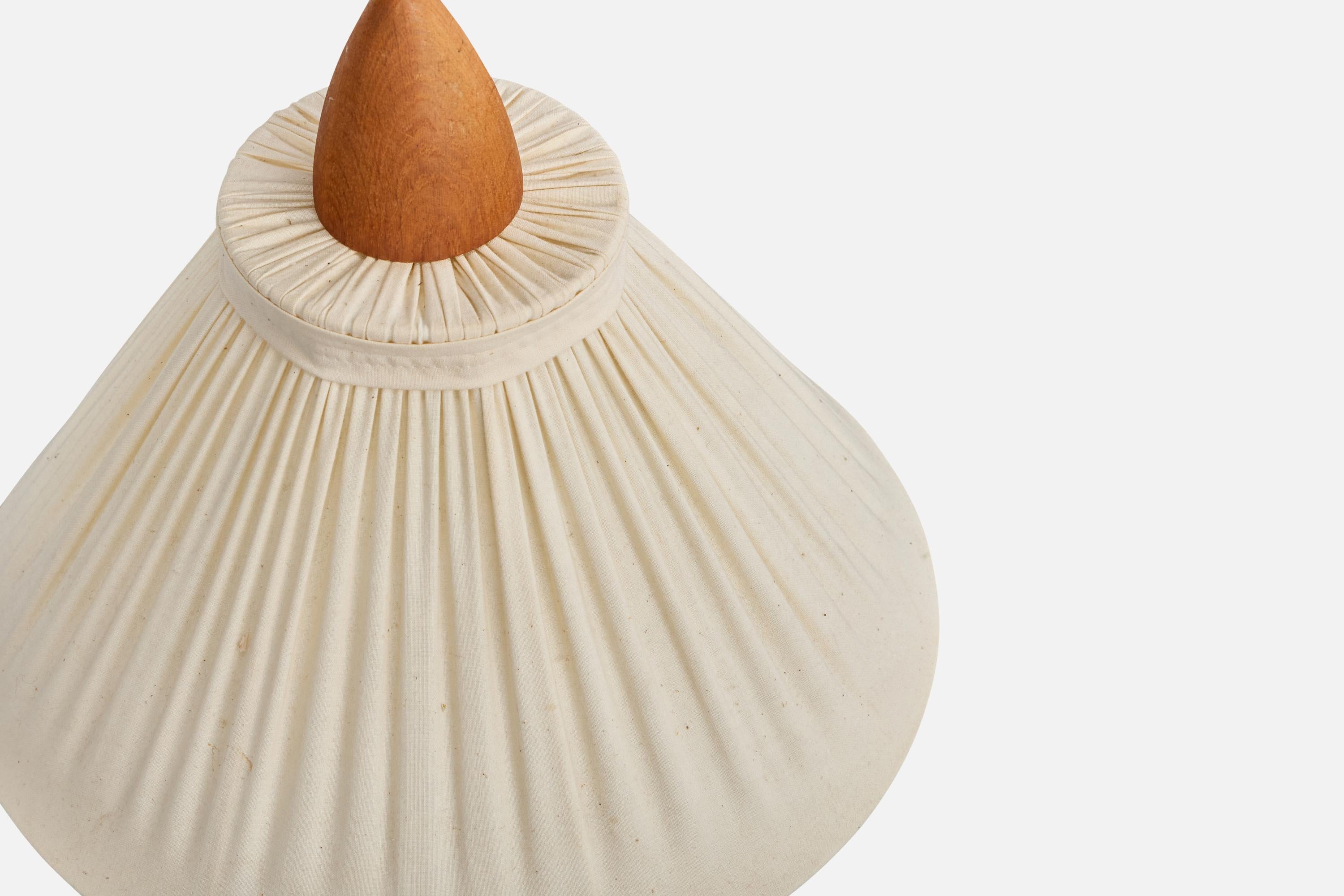 Lampada a sospensione di design svedese, Fabrice, Teak, Ottone, Svezia, anni '50 in vendita 1