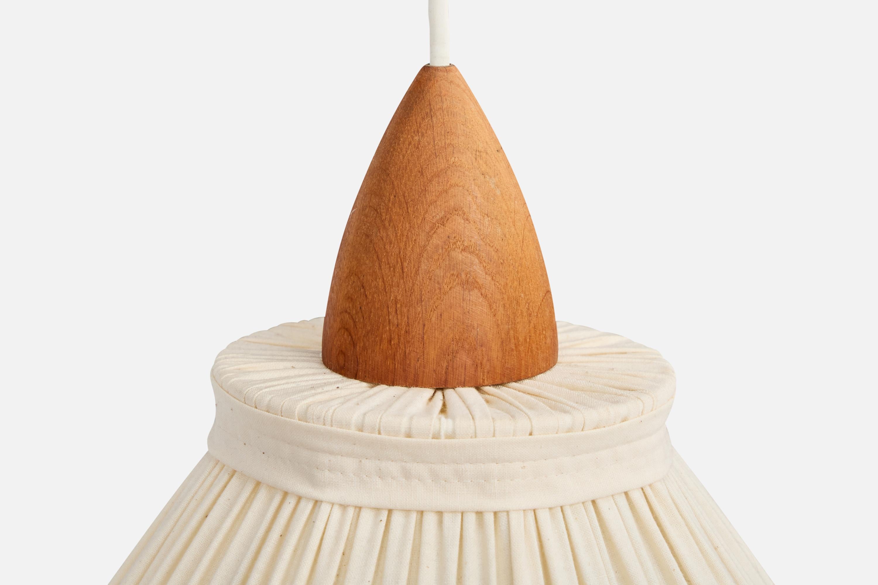 Lampada a sospensione di design svedese, Fabrice, Teak, Ottone, Svezia, anni '50 in vendita 2