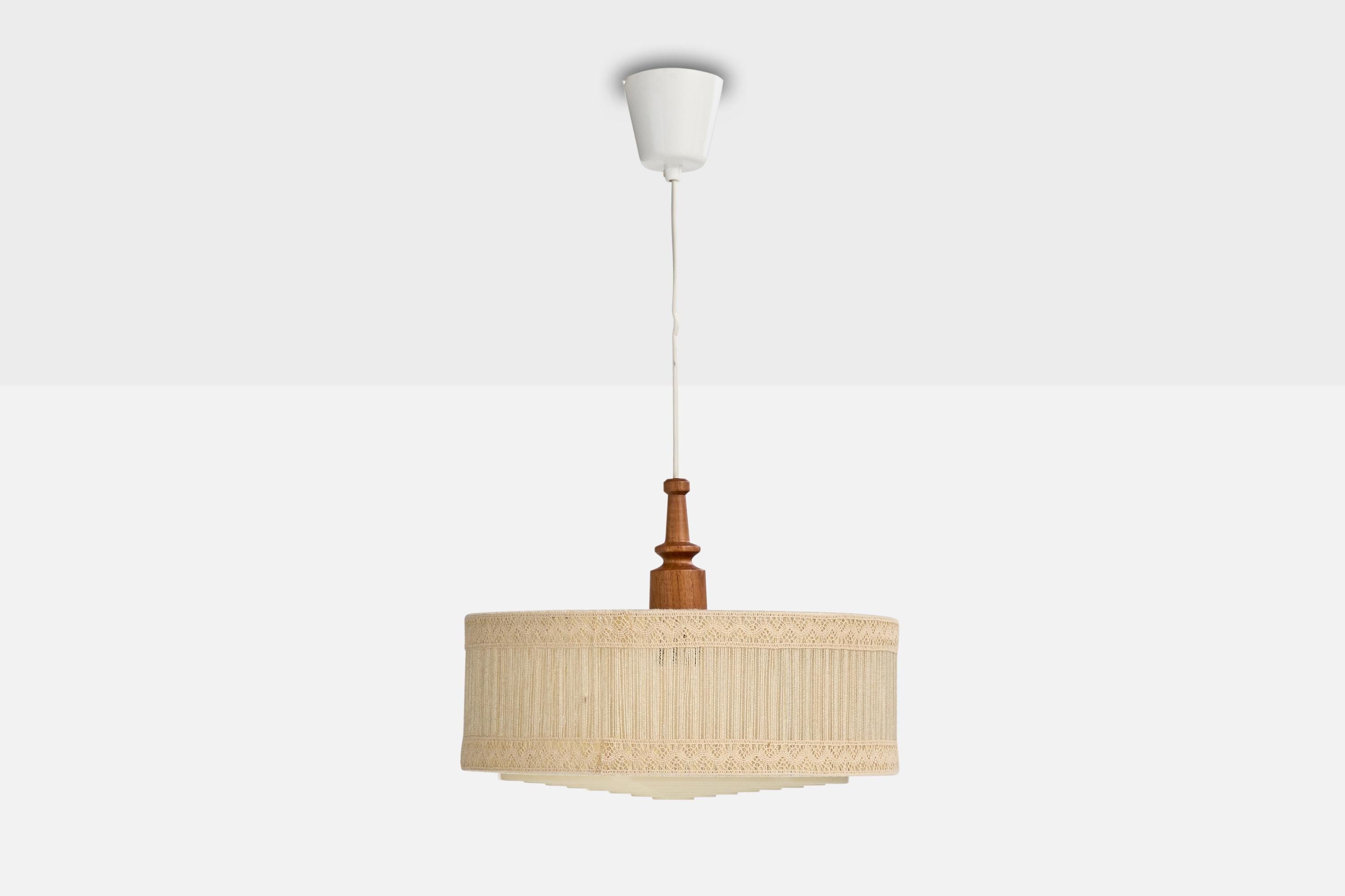 Svedese Designer svedese, lampada a sospensione, Fabrice, Teak, Plastica, Svezia, anni '70 in vendita