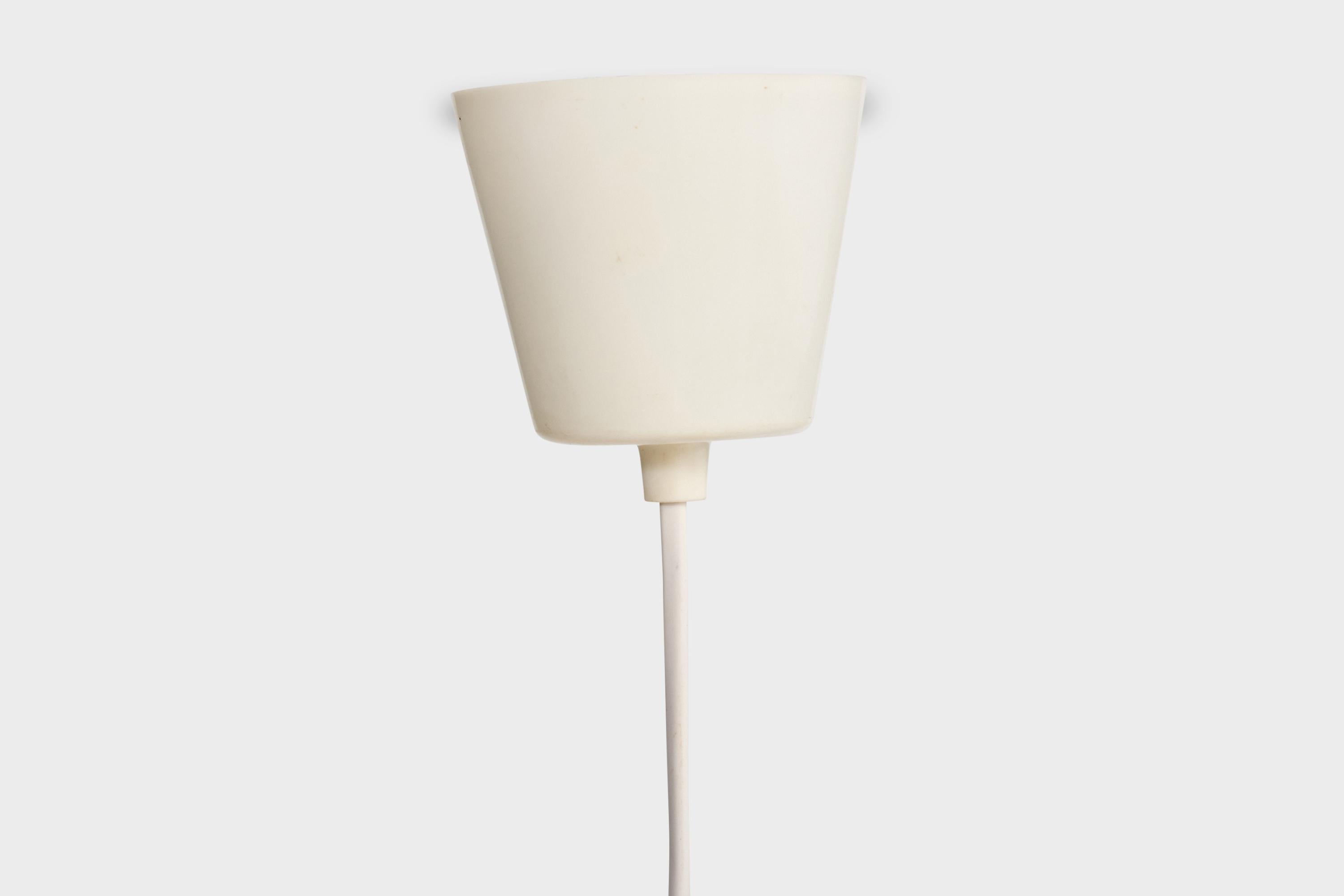 Designer svedese, lampada a sospensione, tessuto, teak, Svezia, anni '50 in vendita 3