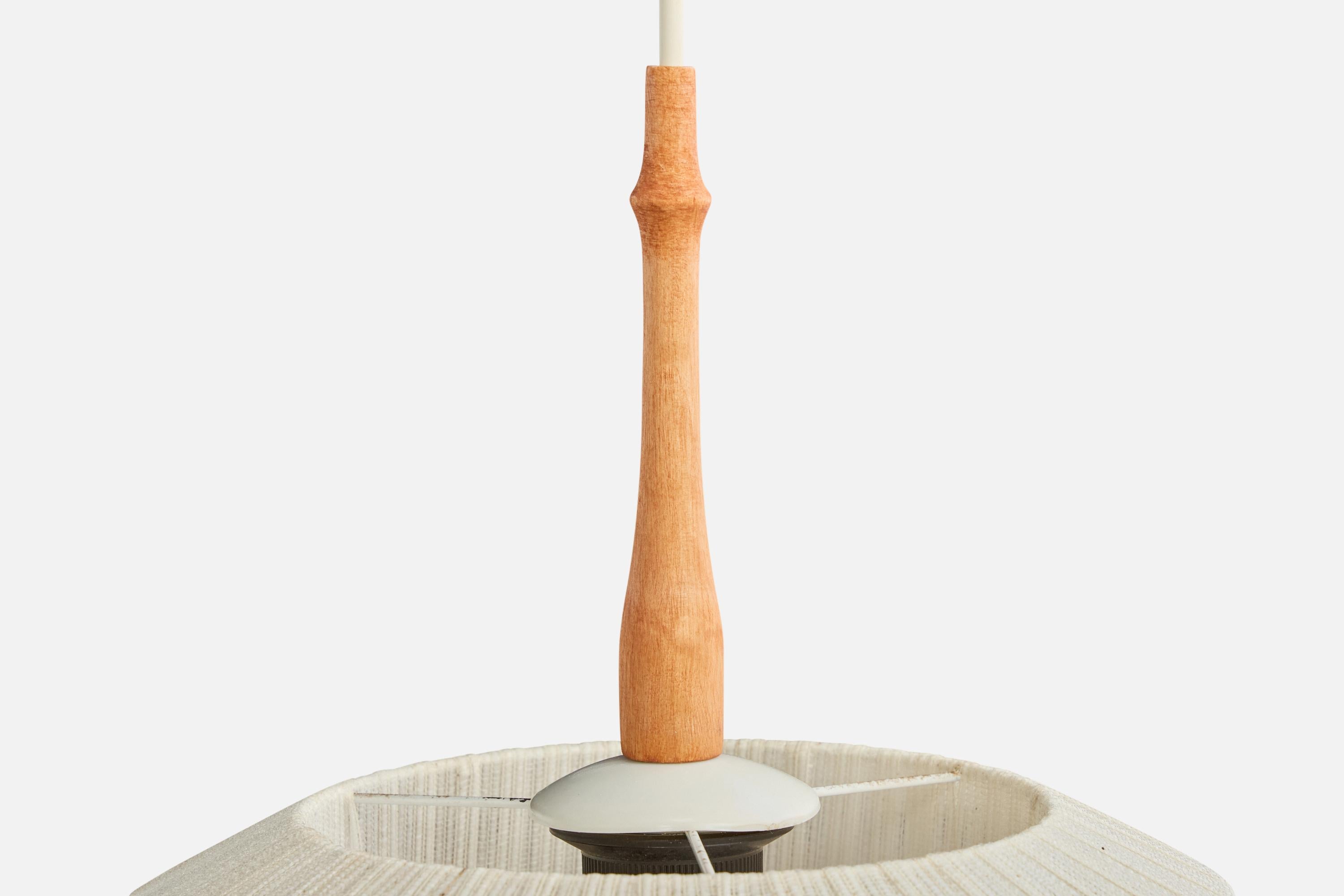 Designer svedese, lampada a sospensione, tessuto, legno, Svezia, anni '60 in vendita 1