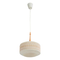 Designer svedese, lampada a sospensione, tessuto, legno, Svezia, anni '60