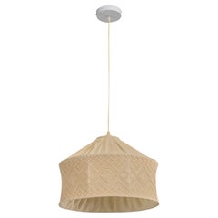 Schwedischer Designer, Pendelleuchte, Stoff, Holz, Schweden, 1960er Jahre