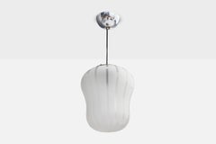 Swedish Designer, Pendant Light, Glass, Chrome, Sweden, 1930s