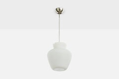 Swedish Designer, Pendant Light, Glass, Chrome, Sweden, 1930s