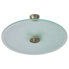 Swedish Designer, Pendant Light, Glass, Metal, Sweden, 1930s