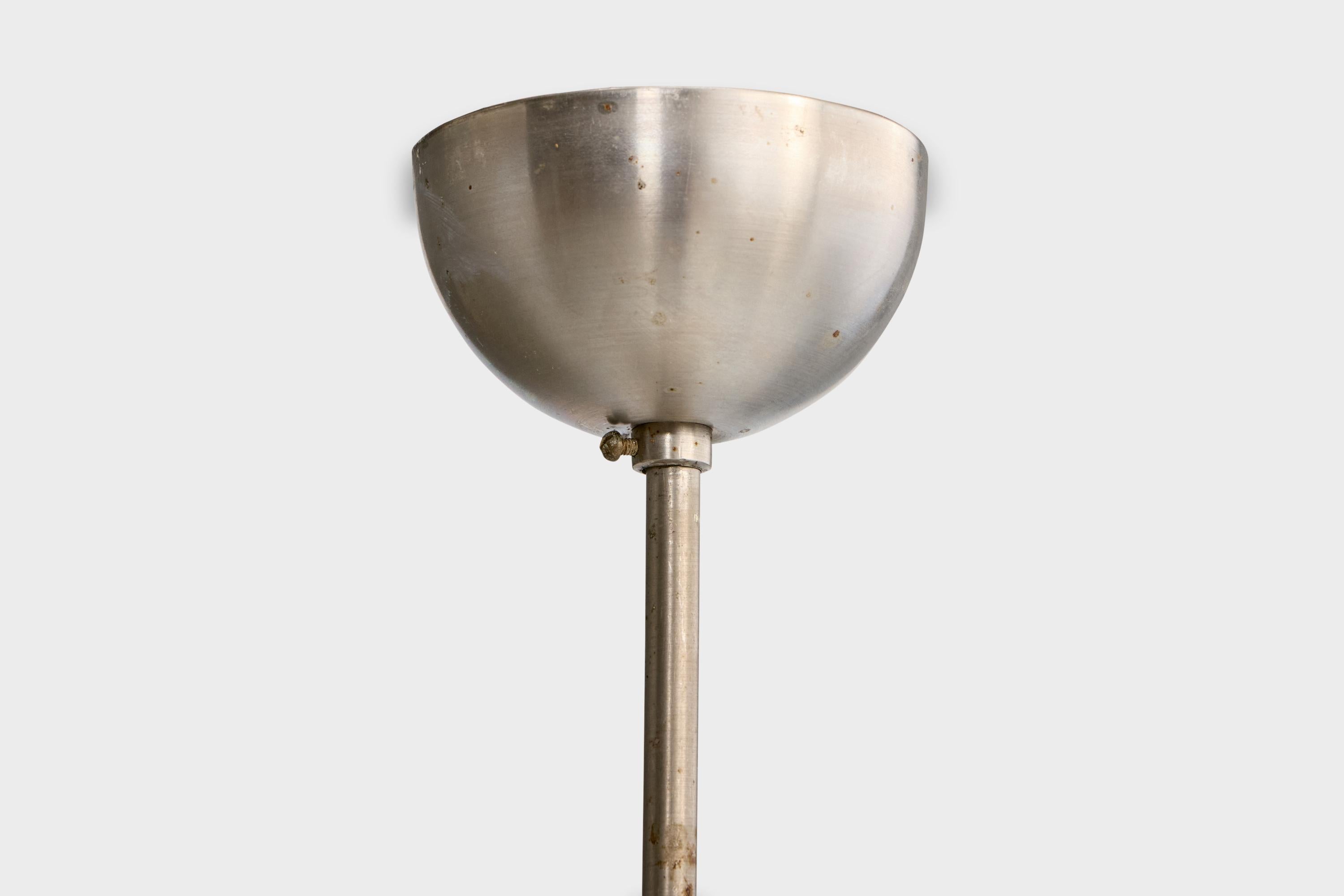Designer svedese, lampada a sospensione, vetro, nichel, Svezia, anni '30 in vendita 1