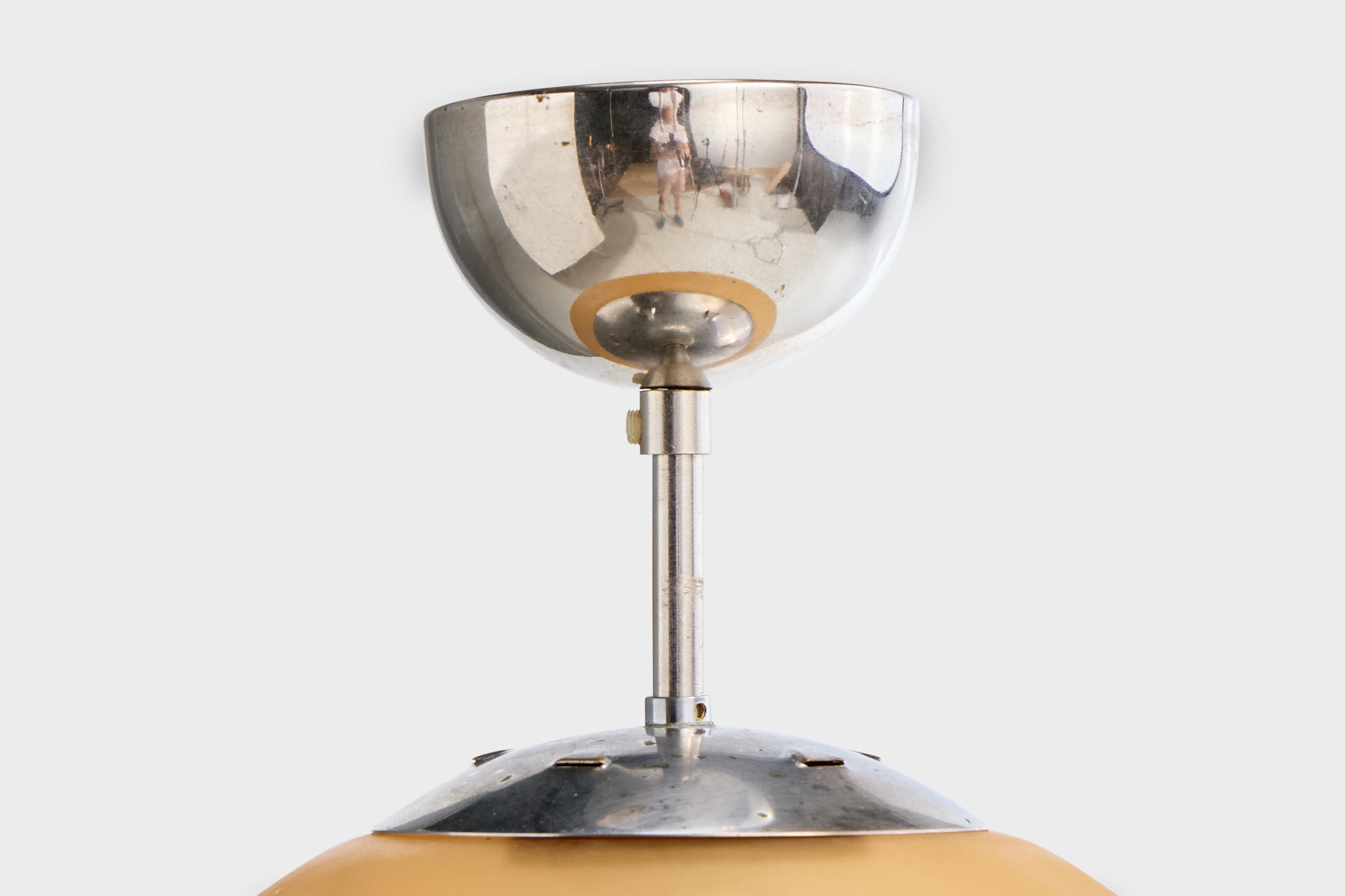 Designer svedese, lampada a sospensione, vetro, nichel, Svezia, anni '30 in vendita 1