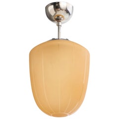 Schwedische Designerin, Pendelleuchte, Glas, Nickel, Schweden, 1930er Jahre