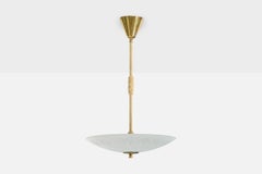 Diseñador sueco, Lámpara colgante, Cristal, Cuerda, Latón, Suecia, Década de 1940