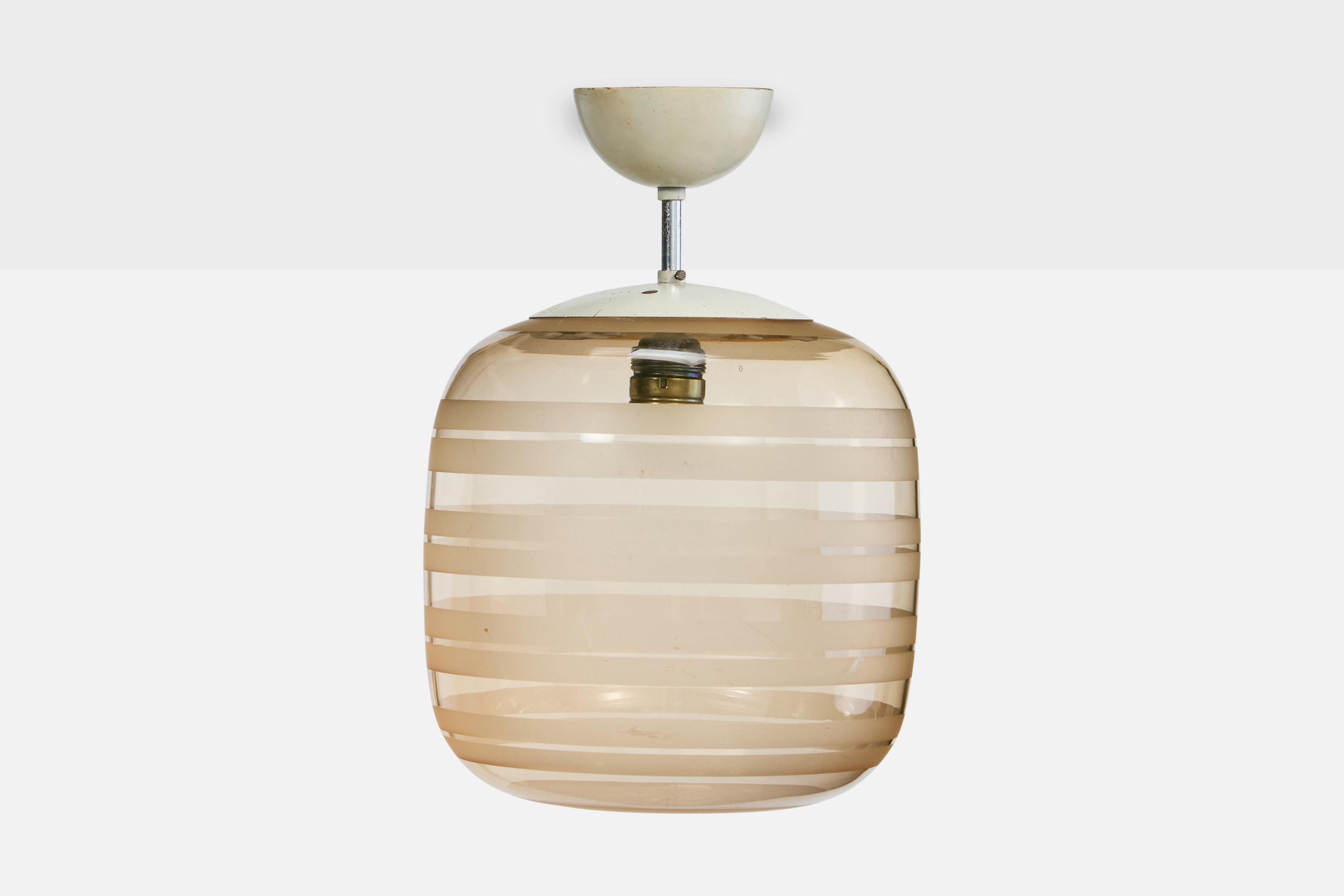 Svedese Designer svedese, lampada a sospensione, metallo, vetro, Svezia, anni '30 in vendita