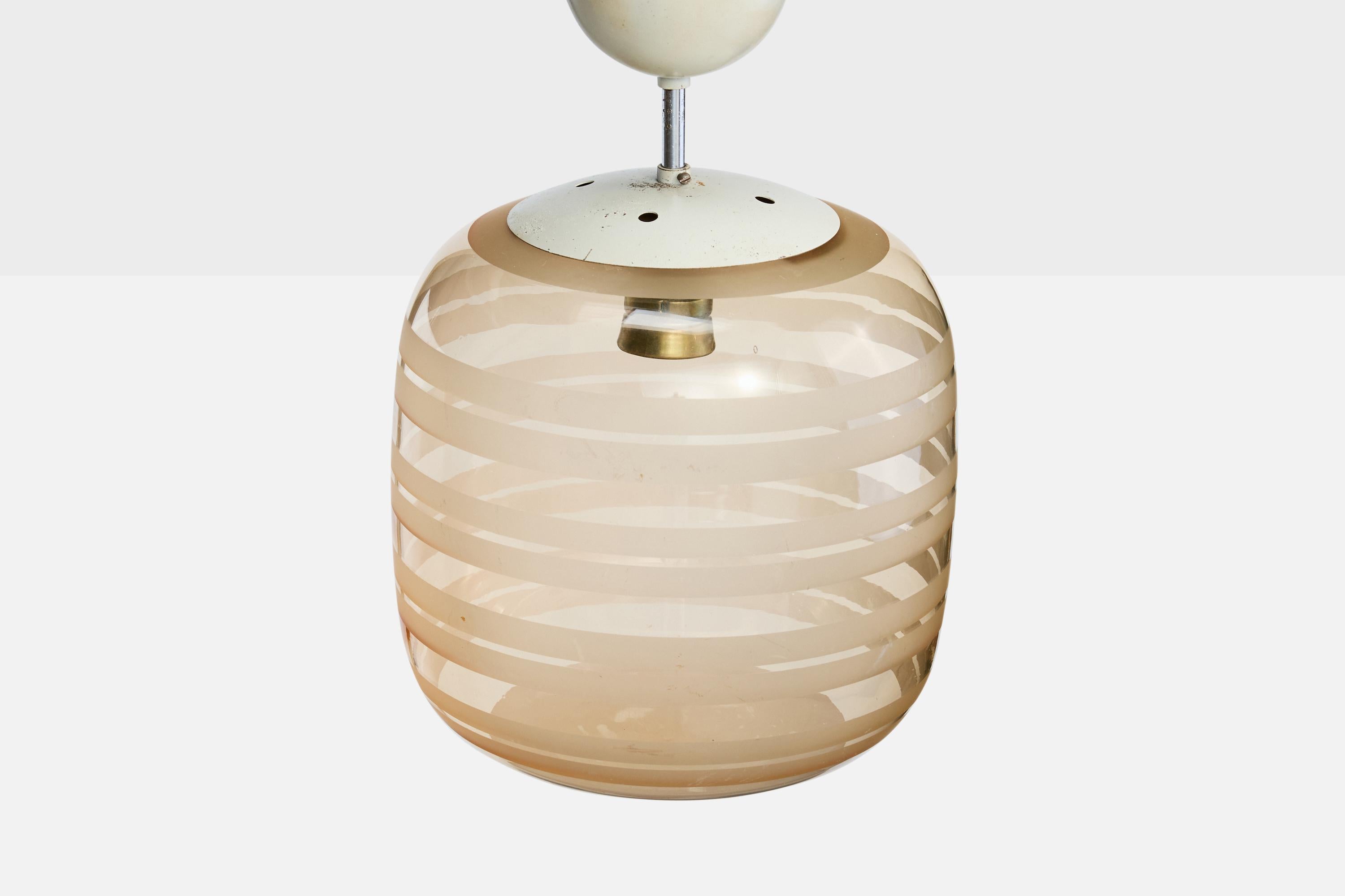 Designer svedese, lampada a sospensione, metallo, vetro, Svezia, anni '30 In condizioni buone in vendita a High Point, NC