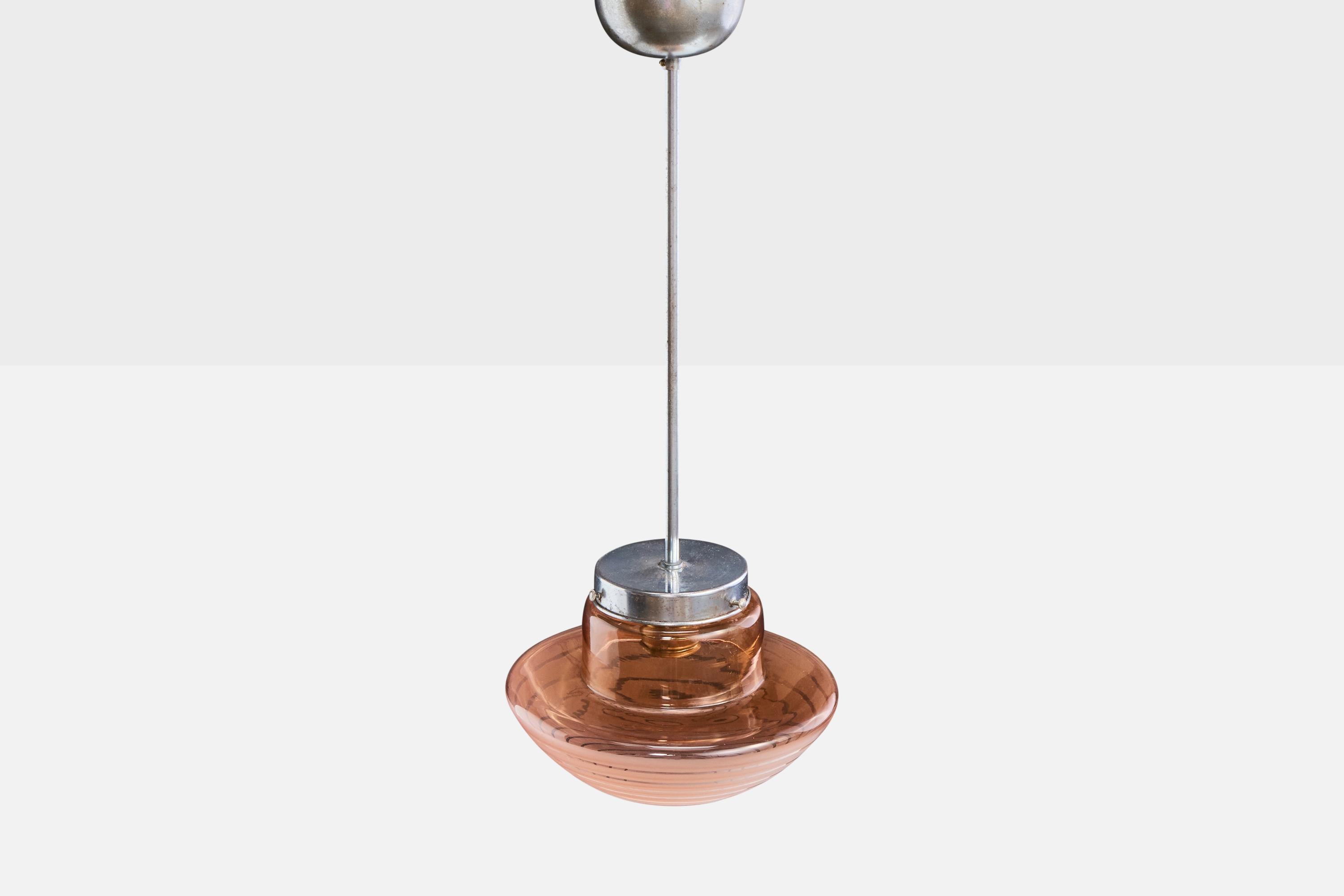 Svedese Designer svedese, lampada a sospensione, metallo, vetro, Svezia, anni '30 in vendita