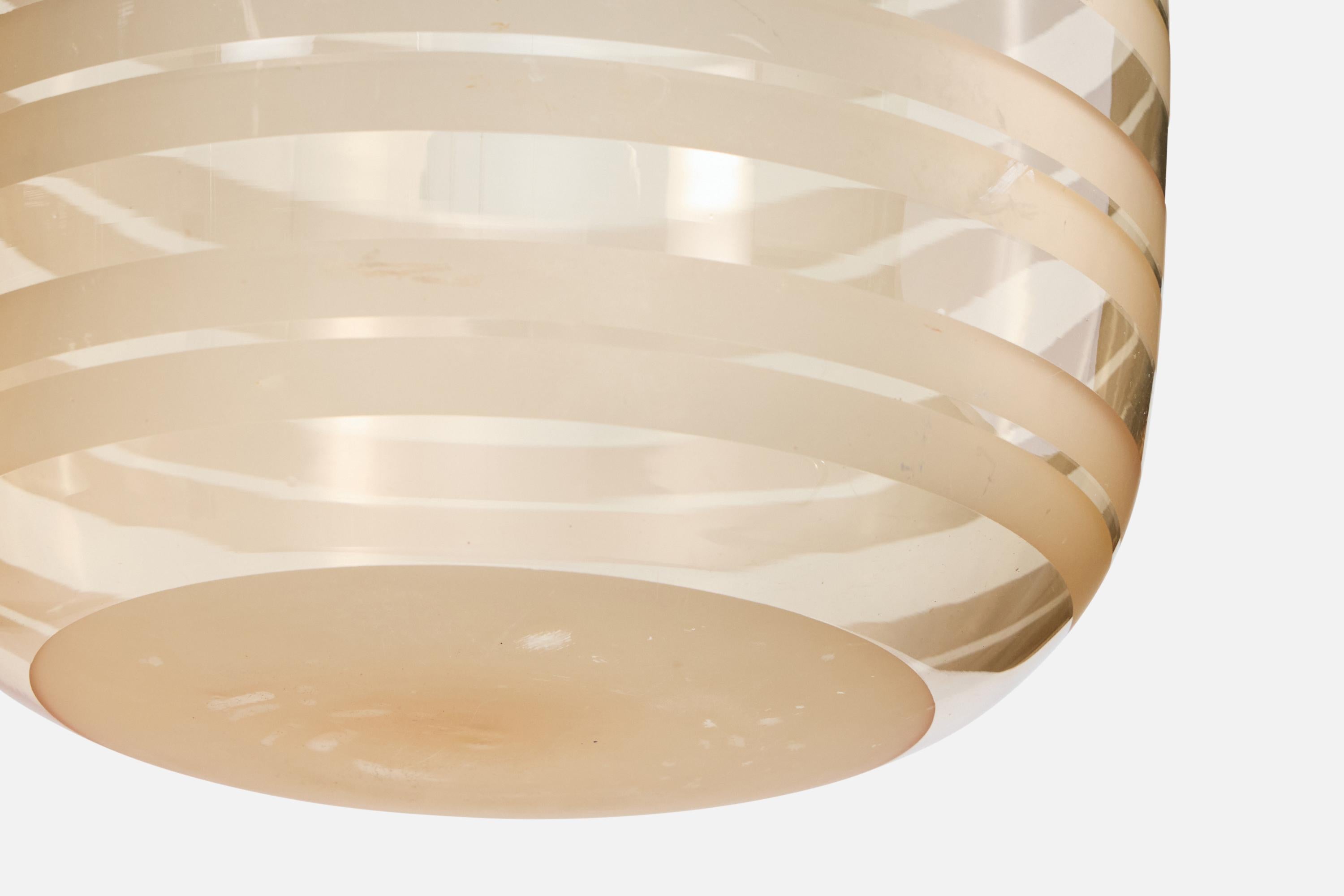 Metà XX secolo Designer svedese, lampada a sospensione, metallo, vetro, Svezia, anni '30 in vendita