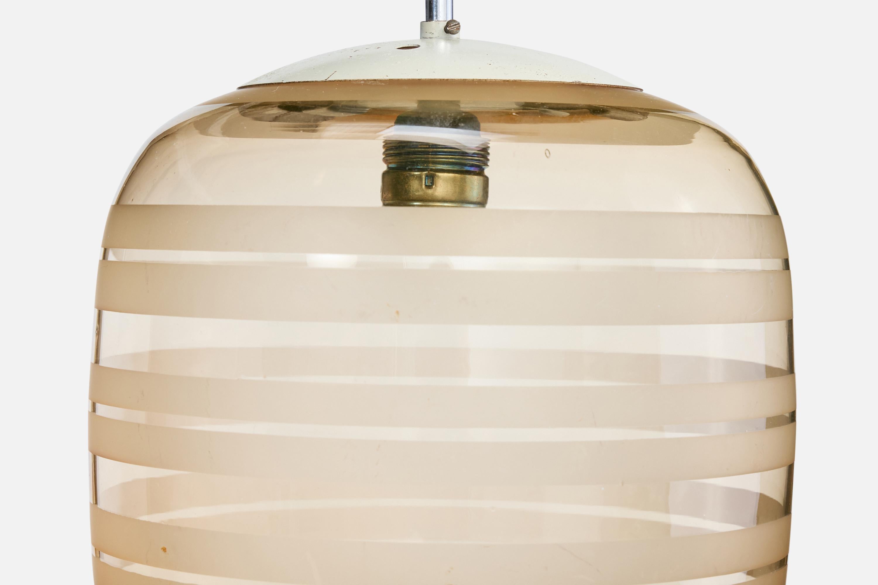 Metallo Designer svedese, lampada a sospensione, metallo, vetro, Svezia, anni '30 in vendita