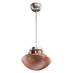 Swedish Designer, Pendant Light, Metal, Glass, Sweden, 1930s