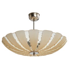 Swedish Designer, Pendant Light, Metal, Glass, Sweden, 1930s