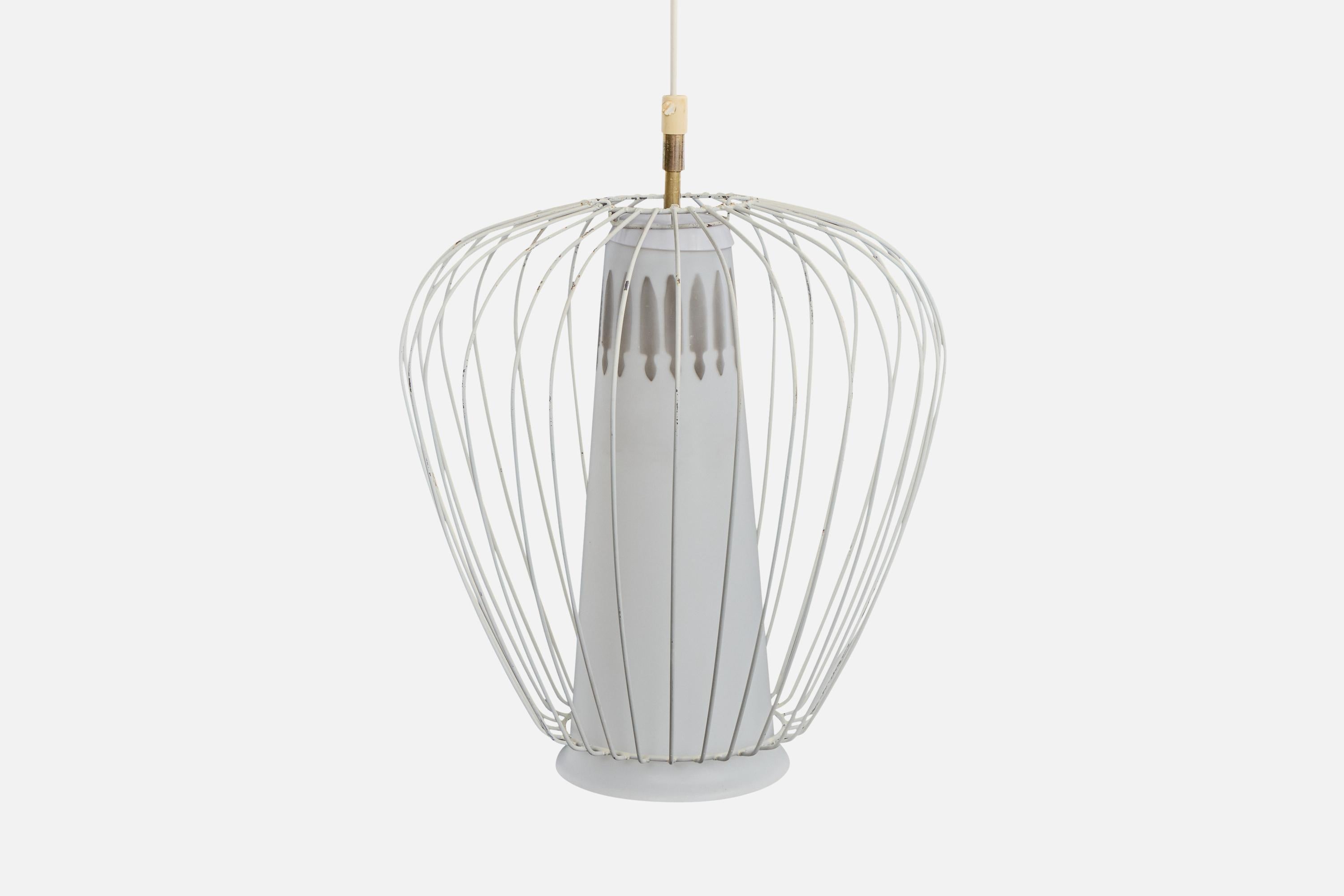 Design/One Light, métal, verre, Suède, années 1950 Bon état - En vente à High Point, NC