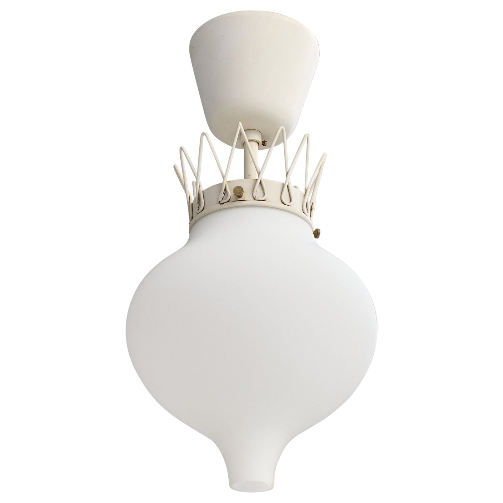 Designer svedese, lampada a sospensione, metallo, vetro, Svezia, anni '50