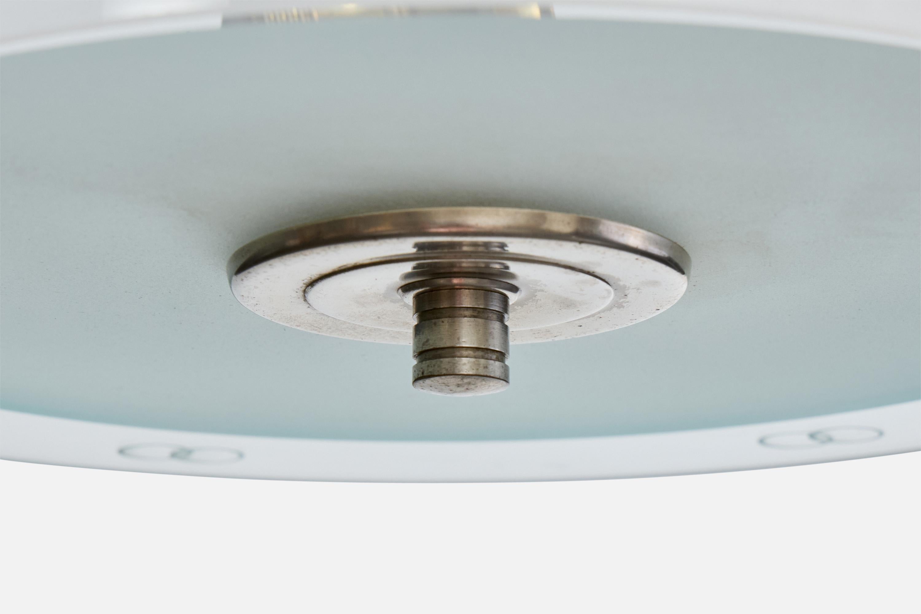 Designer suédois, suspension, nickel, verre, Suède, années 1930 en vente 1