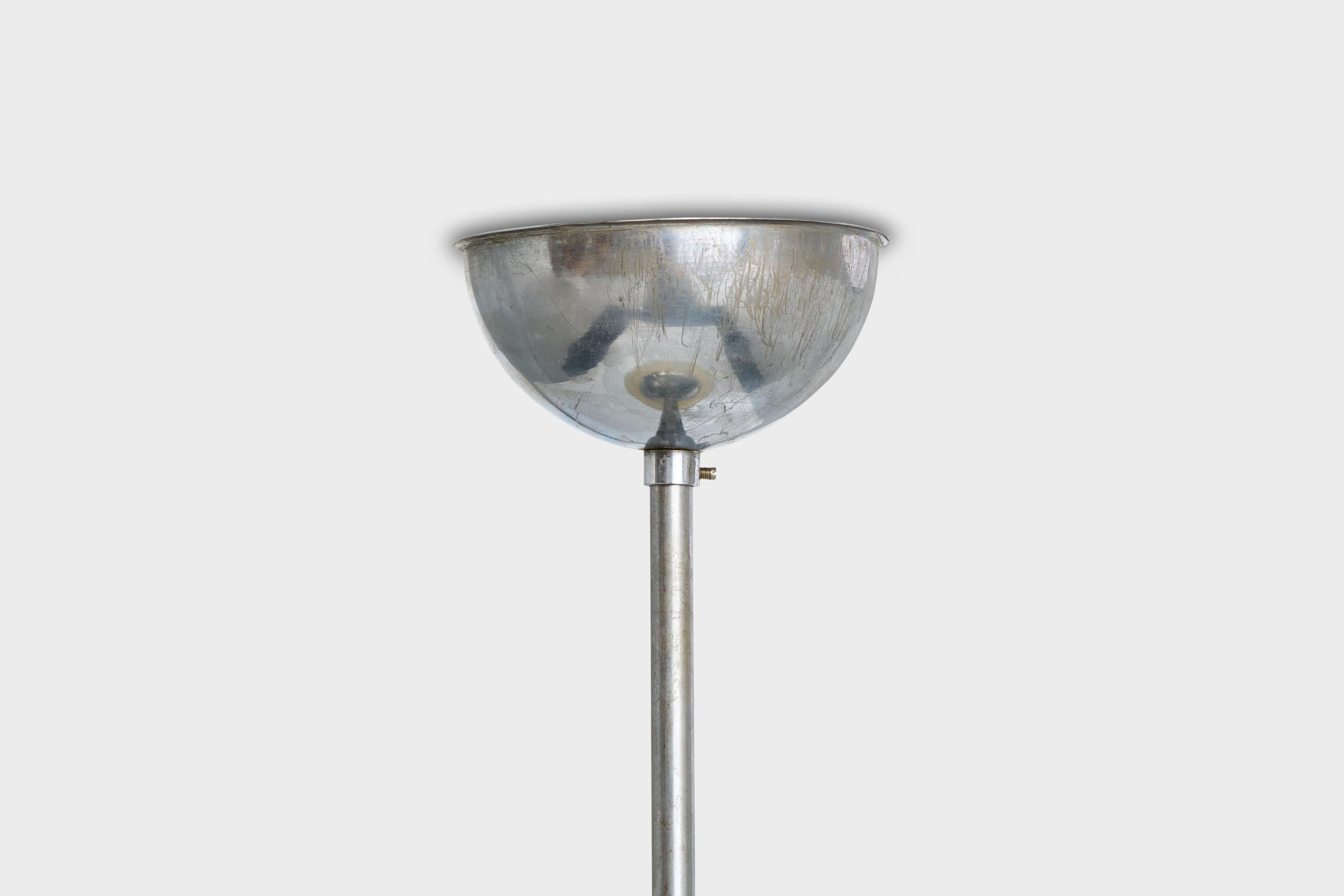 Designer svedese, lampada a sospensione, nichel, vetro, Svezia, anni '1930 in vendita 3
