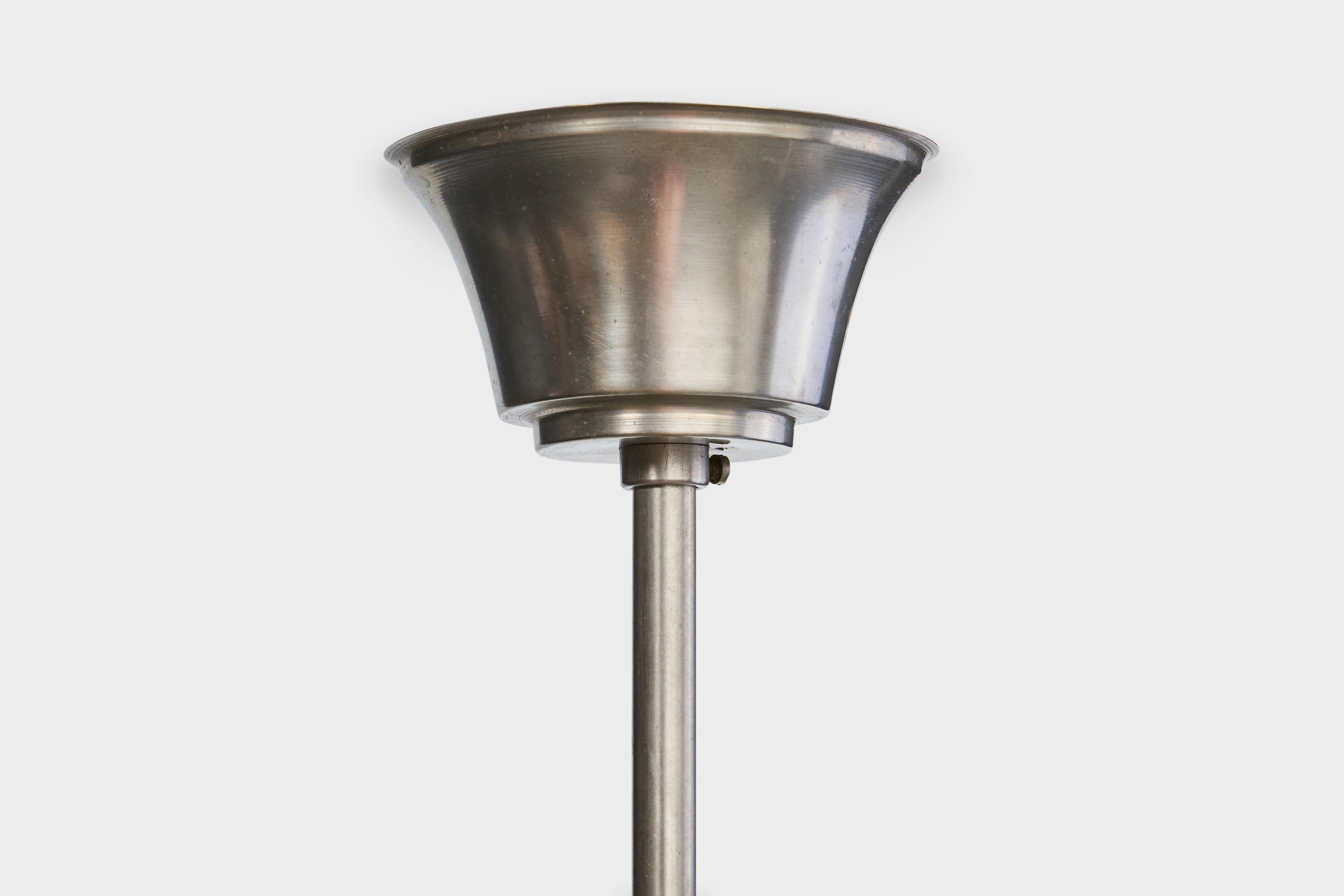 Designer suédois, suspension, nickel, verre, Suède, années 1930 en vente 2