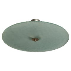 Schwedische Designerin, Pendelleuchte, Nickel, Glas, Schweden, 1930er Jahre