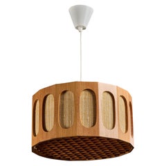 Designer suédois, suspension, pin, raphia, Suède, années 1970