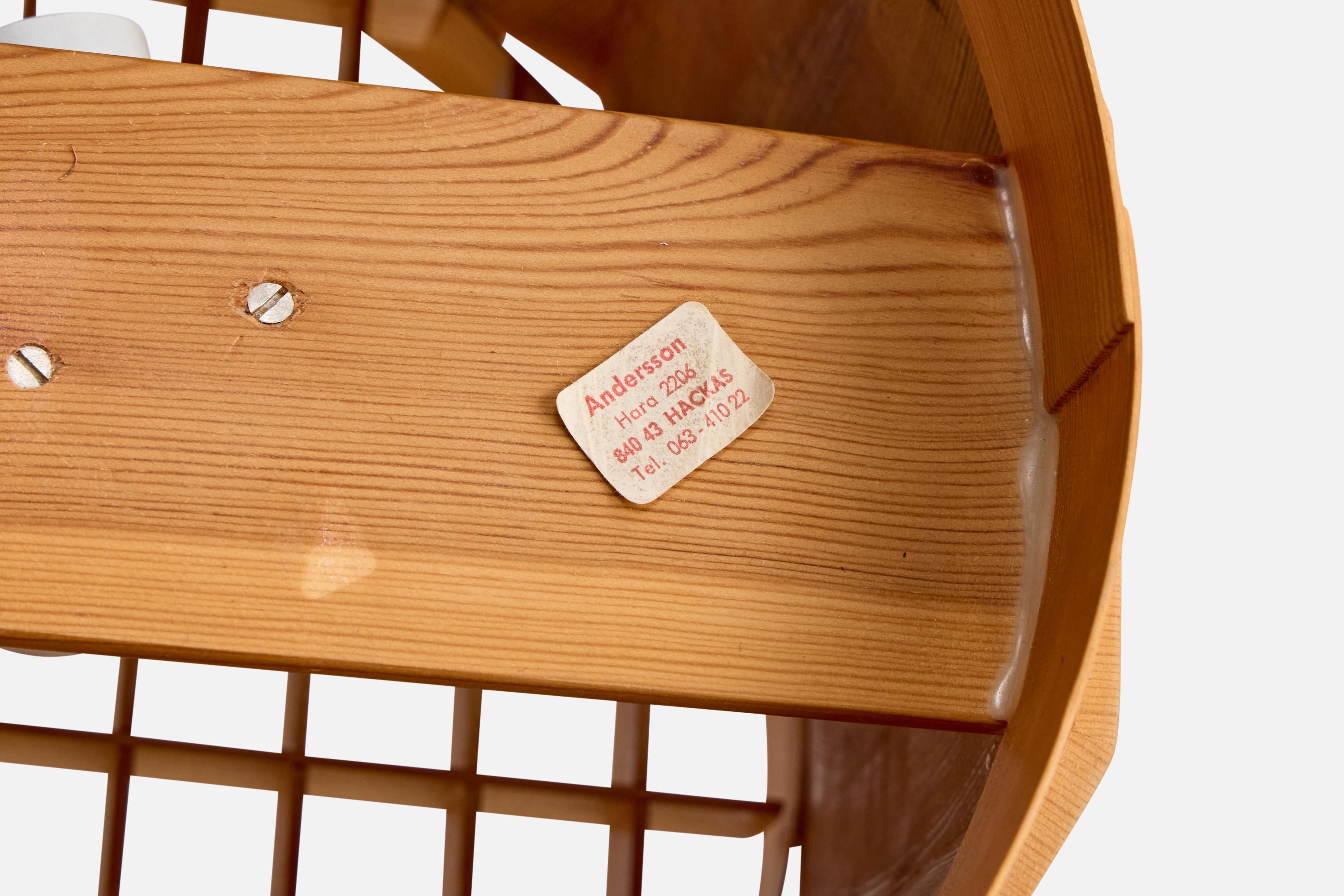 Designer suédois, lampe suspendue, pin, Suède, années 1970 en vente 3