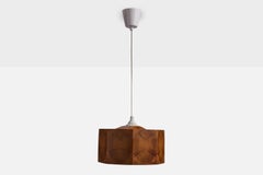 Swedish Designer, Pendant Light, Pine, Sweden, 1970s