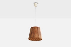 Swedish Designer, Pendant Light, Pine, Sweden, 1970s