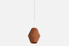 Swedish Designer, Pendant Light, Pine, Sweden, 1970s