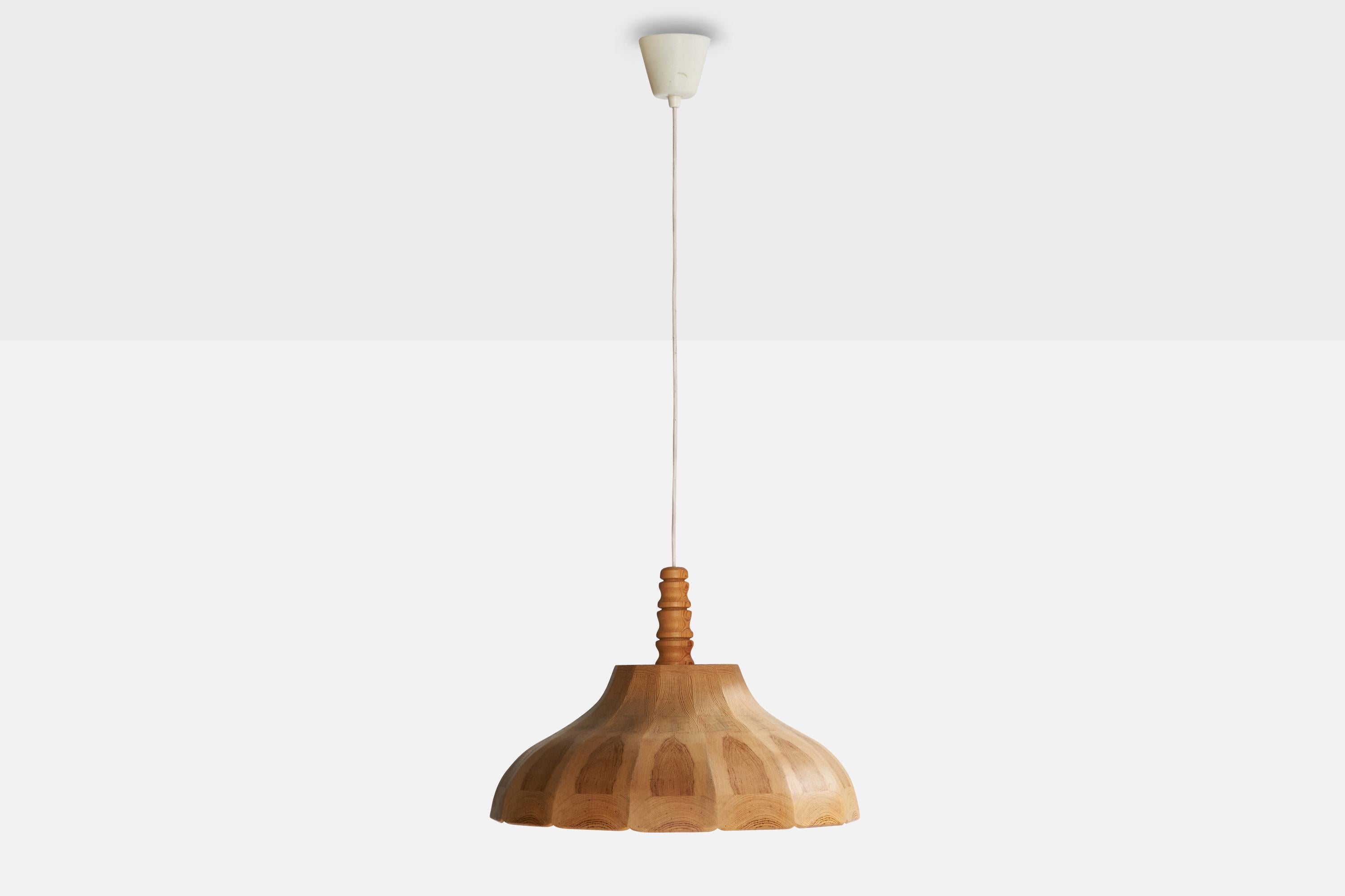 Svedese Designer svedese, lampada a sospensione, pino, Svezia, anni '70 in vendita