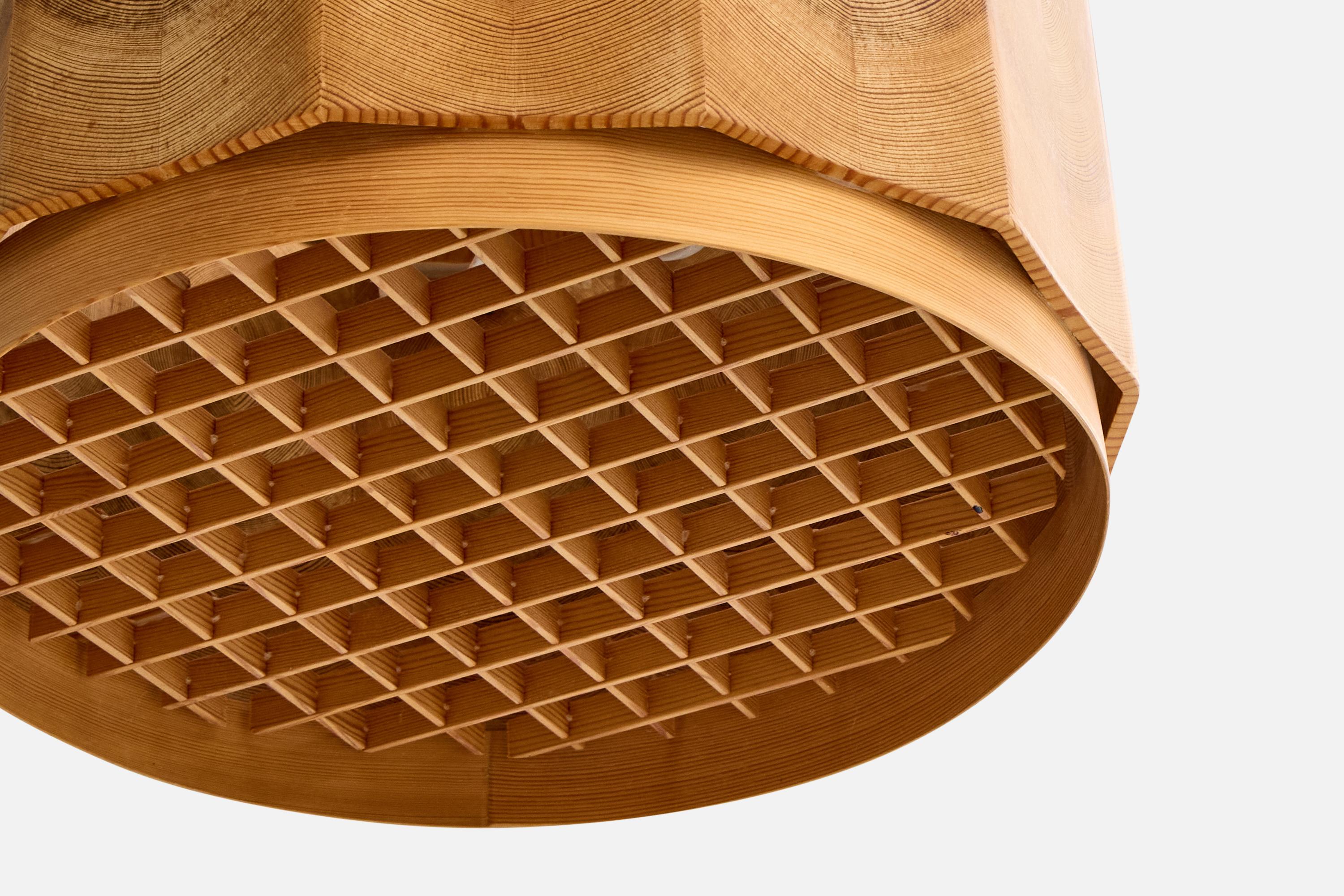 Fin du 20e siècle Designer suédois, lampe suspendue, pin, Suède, années 1970 en vente
