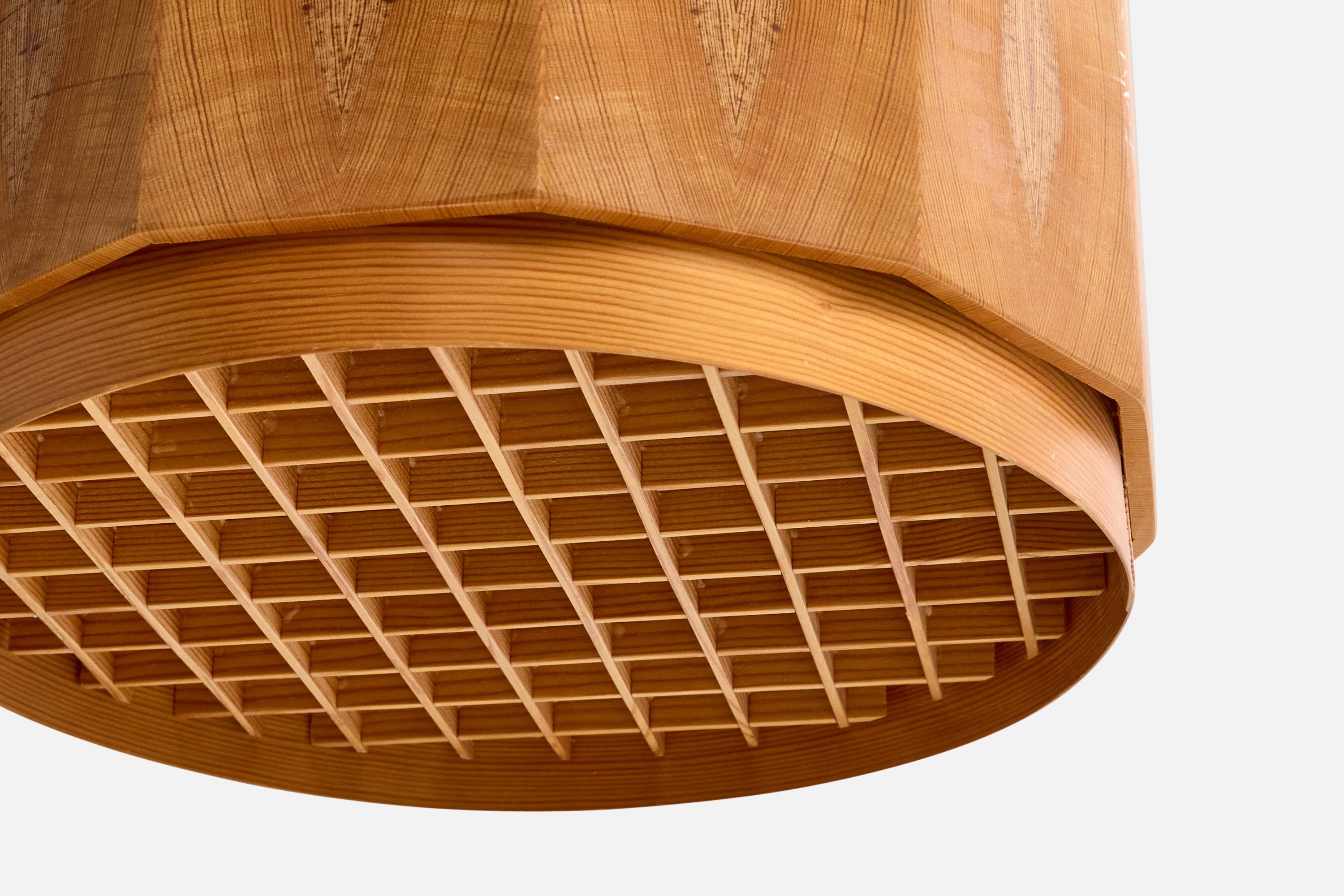 Fin du 20e siècle Designer suédois, lampe suspendue, pin, Suède, années 1970 en vente