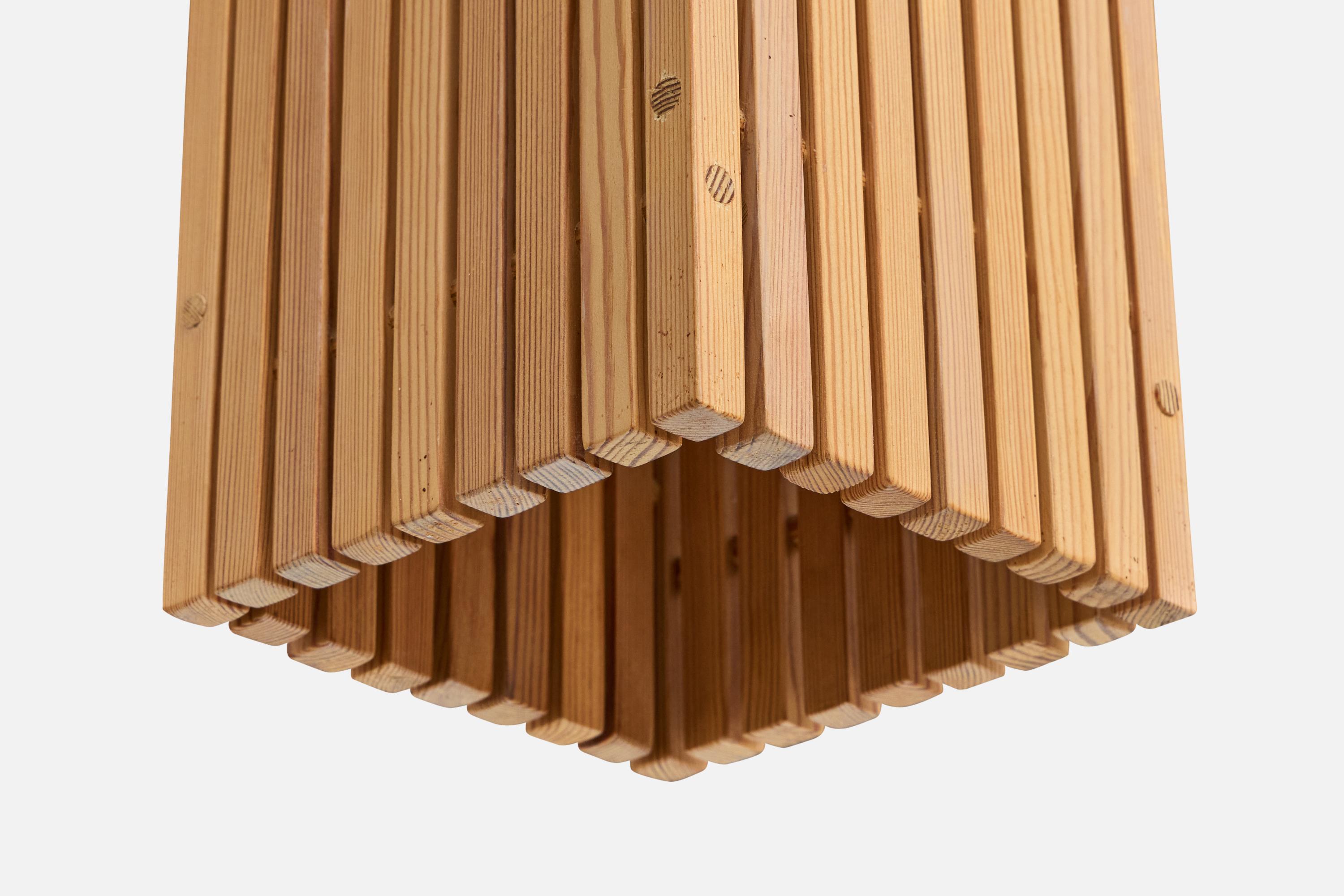 Fin du 20e siècle Designer suédois, lampe suspendue, pin, Suède, années 1970 en vente