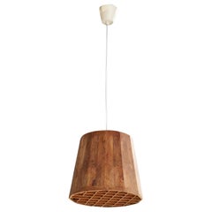 Designer suédois, lampe suspendue, pin, Suède, années 1970