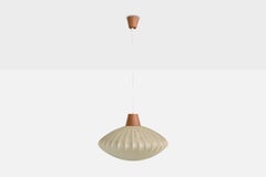 Swedish Designer, Pendant Light, Resin, Teak, Sweden, 1960s