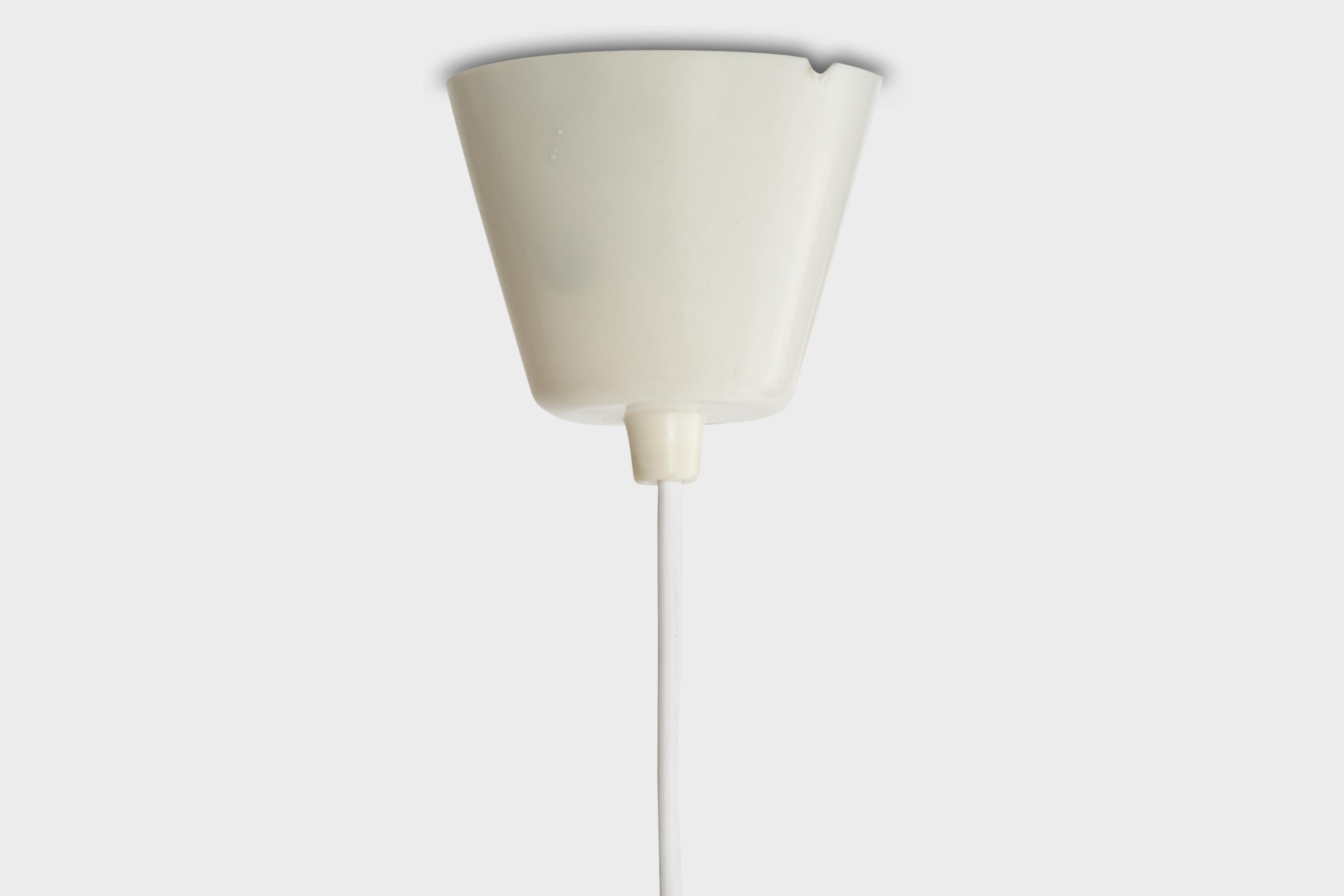 Designer svedese, lampada a sospensione, teak, tessuto, Svezia, anni '50 in vendita 1